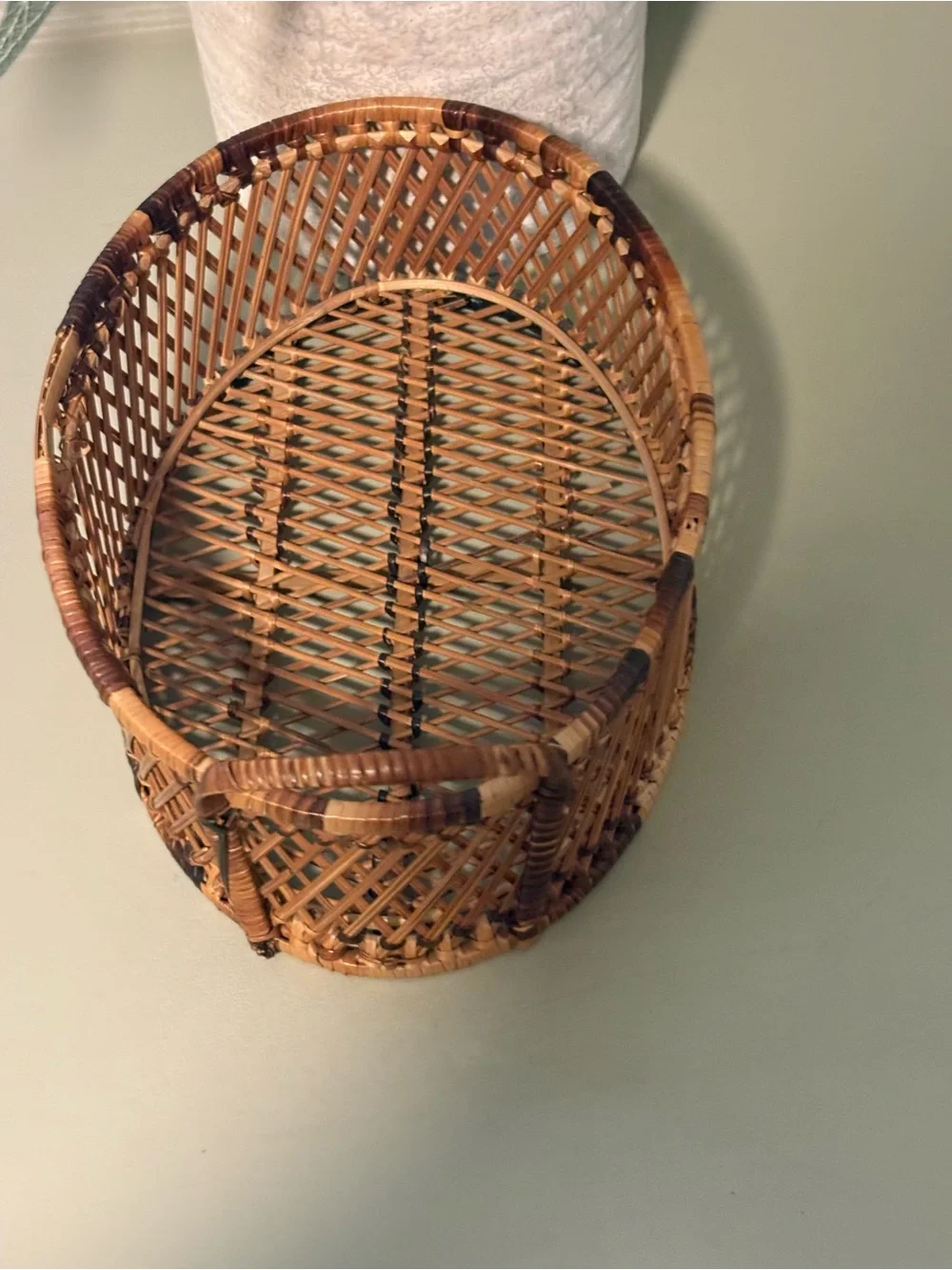 Woven Rattan Accent Tray in Natural Brown - Home Accents